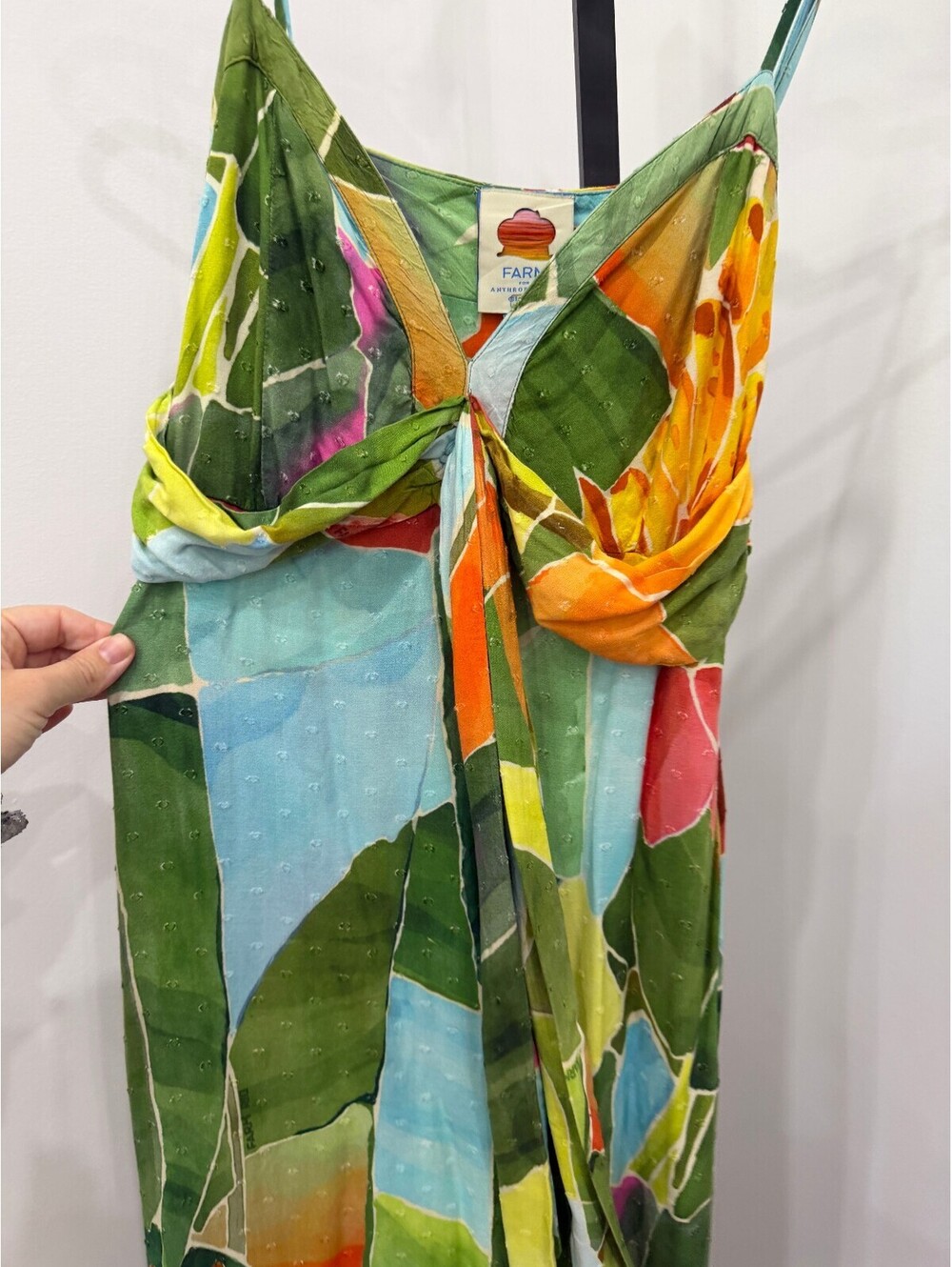 Farm Rio Tropical Print Maxi Dress with Twist Front Detail XS - Picture 6 of 10